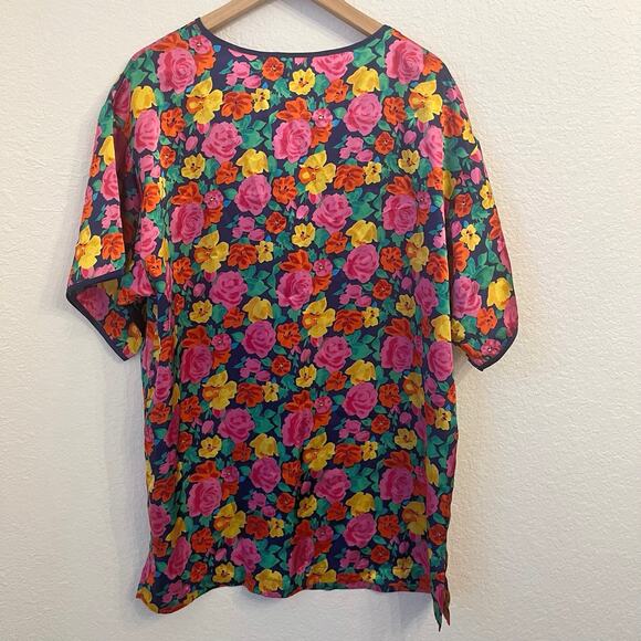 Vintage Victorias Secret Floral Nightgown S Satin Gold Label Sleep Shirt Pajamas - Picture 5 of 10